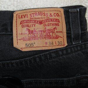 Men's Levi's Regular Fit 505's Size W34/L30 5 Pockets Black